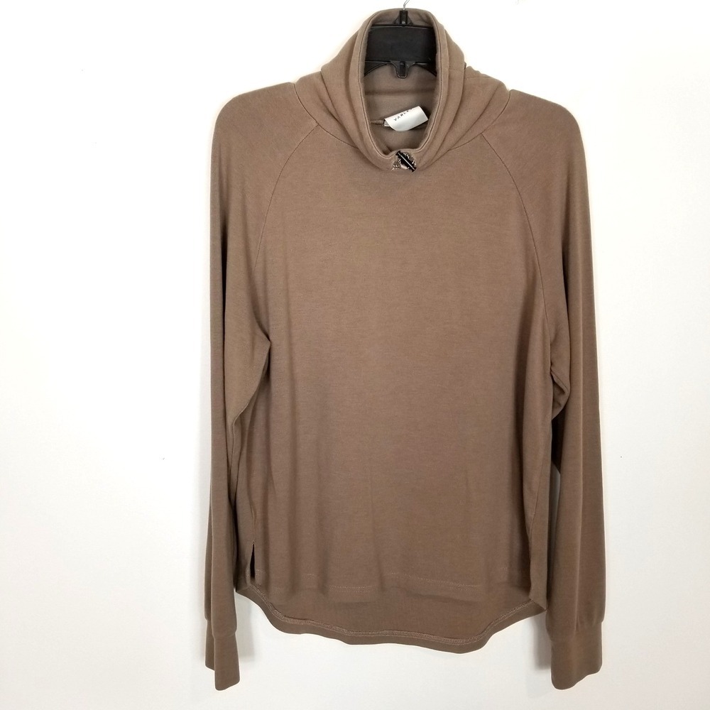 Varley Women Adkisson Toggle Collar Sweatshirt Pullover Sz S Brown Long Sleeve